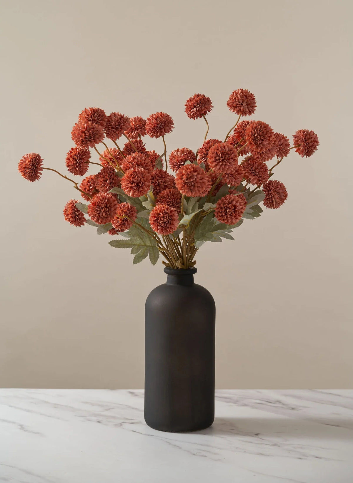 Faux Kiku Flower - Umber (10 stems/50 blooms)