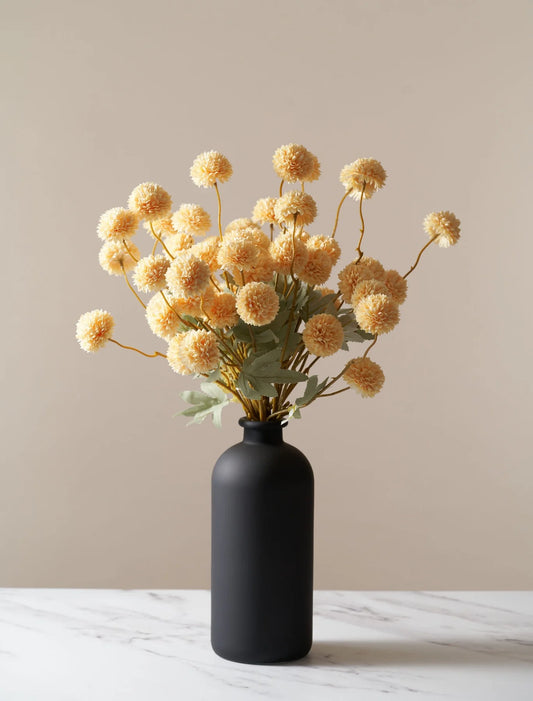 Faux Kiku Flower - Yellow (10 stems/50 blooms)
