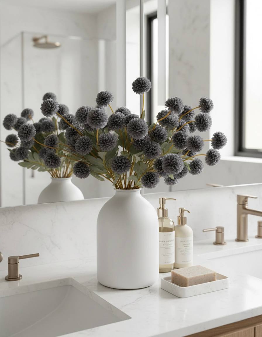 Faux Kiku Flower - Livid (10 stems/50 blooms)