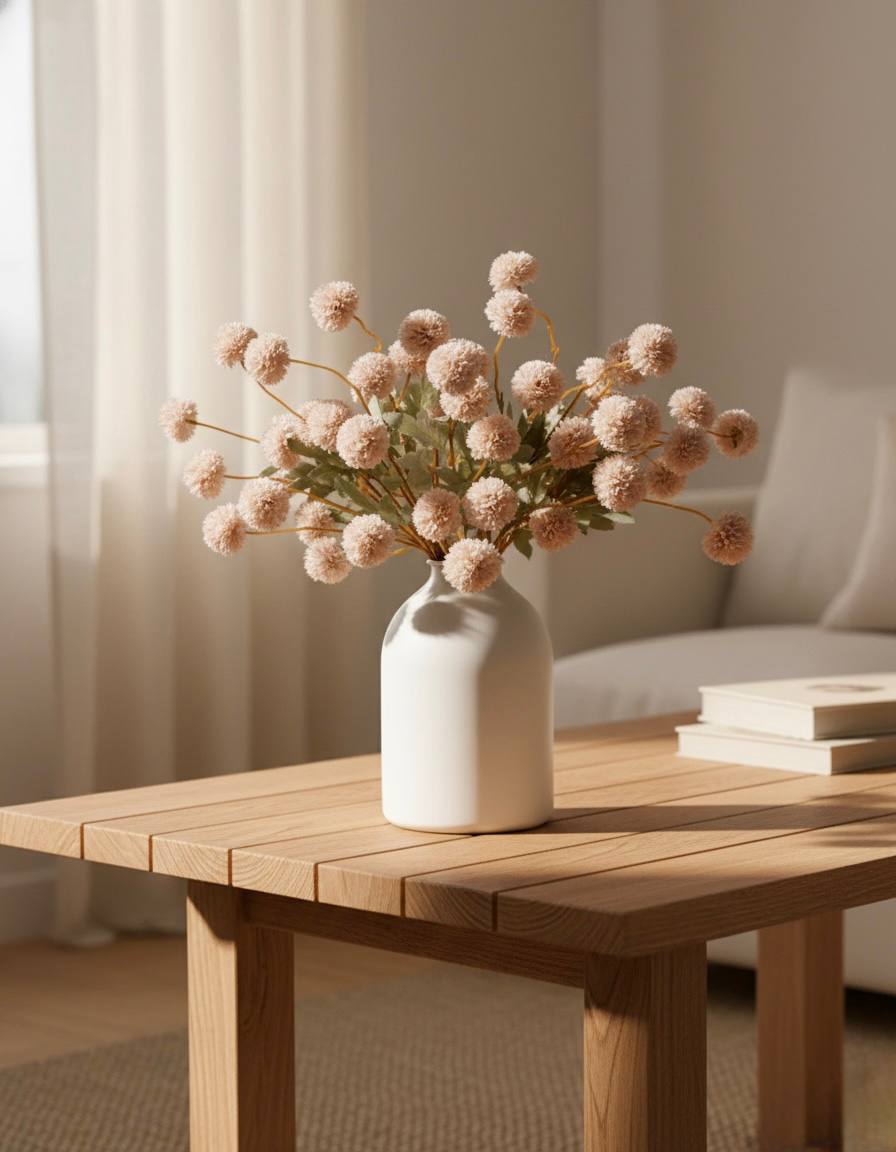 Faux Kiku Flower - Cream (10 stems/50 blooms)